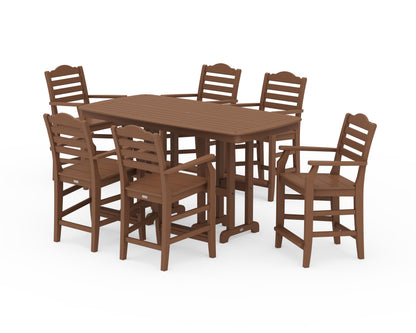 Draper James™ by  POLYWOOD® Savannah Arm Chair 7-Piece Counter Set in Teak