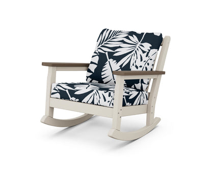POLYWOOD® Chippendale Deep Seating Rocking Chair in Sand / Kona / Leaf Marine Indigo