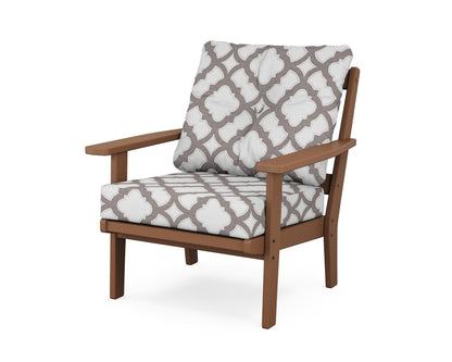 POLYWOOD® Prairie Deep Seating Chair in Teak / Trellis Grey Mist