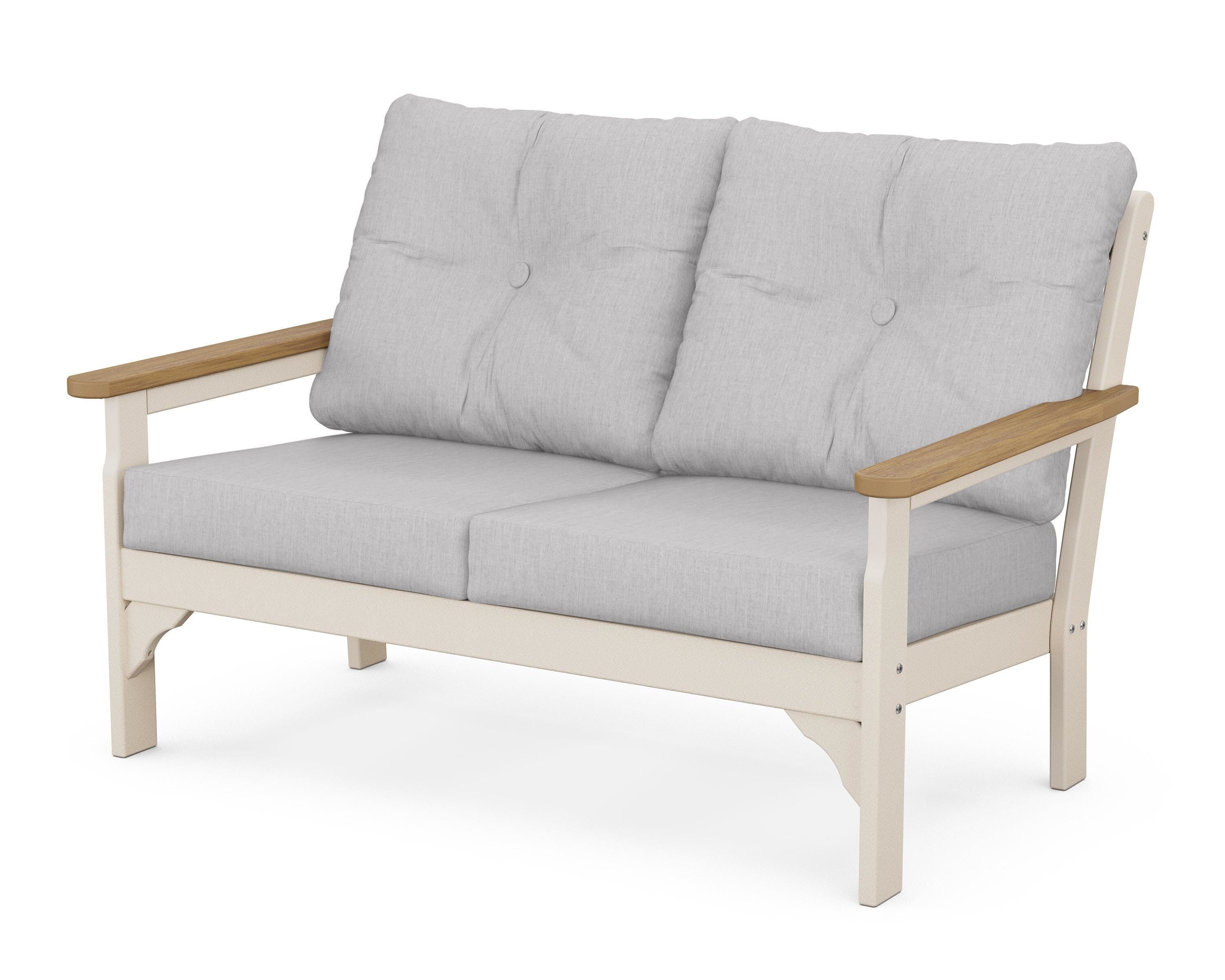 POLYWOOD® Vineyard Deep Seating Loveseat in Sand / Natural / Granite