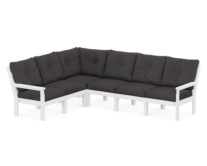 POLYWOOD® Vineyard 6-Piece Sectional in White / Ash Charcoal