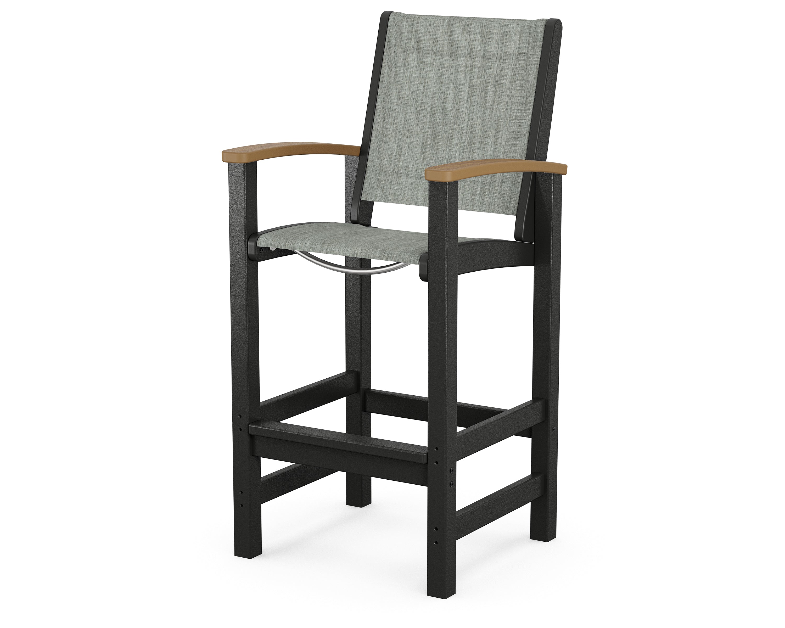 POLYWOOD® Coastal Bar Chair in Black / Natural / Birch Sling