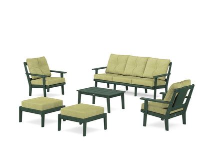 POLYWOOD® Prairie 6-Piece Lounge Sofa Set in Green / Chartreuse Boucle
