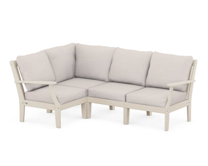 POLYWOOD® Braxton Modular 4-Piece Deep Seating Set in Sand / Dune Burlap