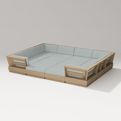 PW Designer Series Elevate 12-Piece Pit Sectional in Vintage Sahara / Spa