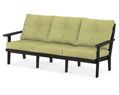 POLYWOOD® Lakeside Deep Seating Sofa in Black / Chartreuse Boucle
