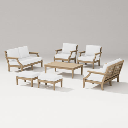 PW Designer Series Estate 7-Piece Lounge Loveseat Set in Vintage Sahara / Natural