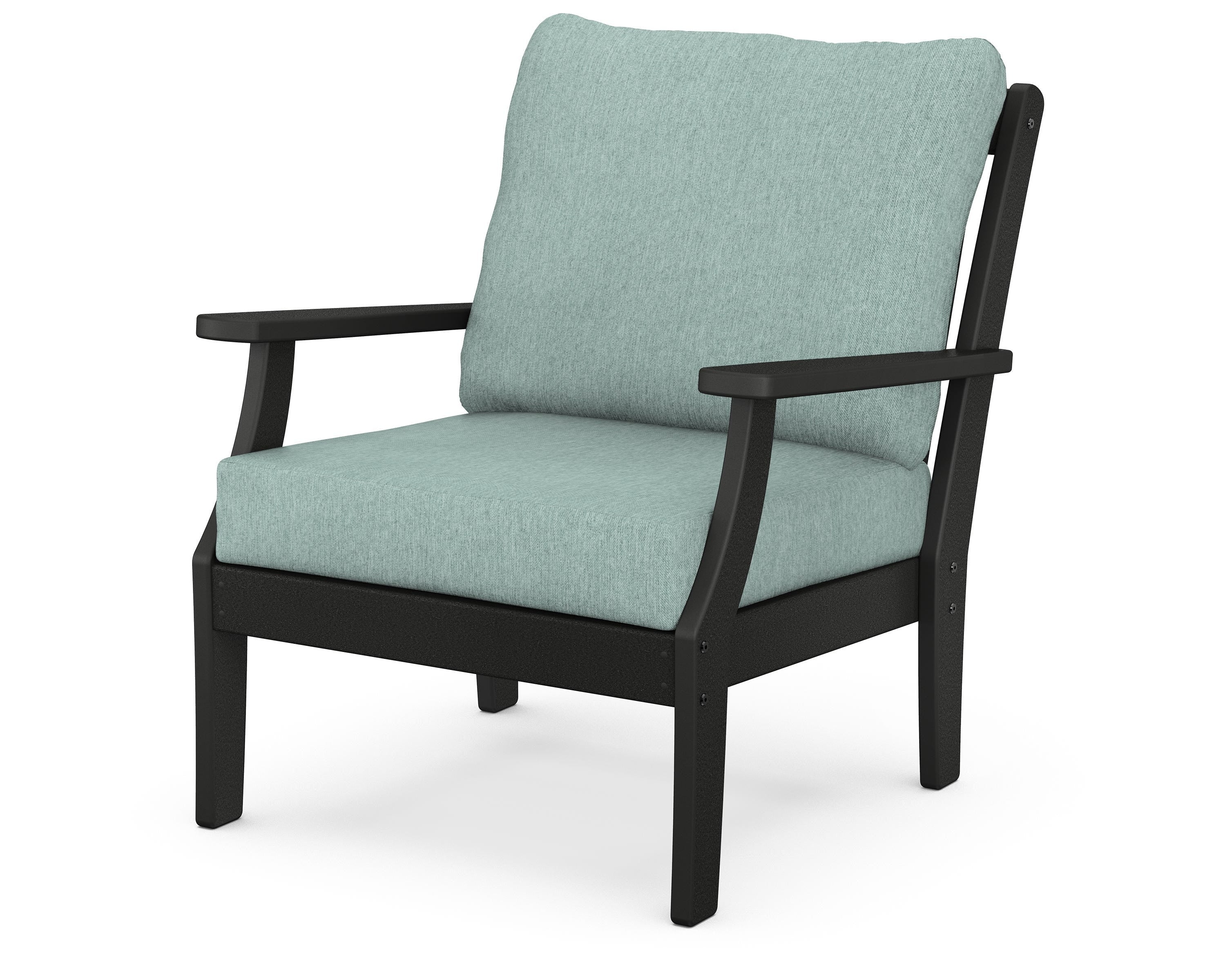 POLYWOOD® Braxton Deep Seating Chair in Black / Glacier Spa