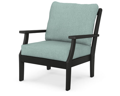 POLYWOOD® Braxton Deep Seating Chair in Black / Glacier Spa