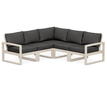POLYWOOD® EDGE 5-Piece Modular Deep Seating Set in Sand / Spectrum Carbon