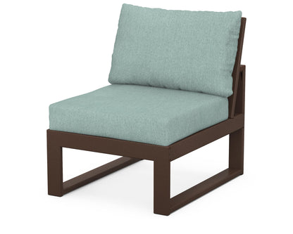 Unbranded Modular Armless Chair in Mahogany / Glacier Spa