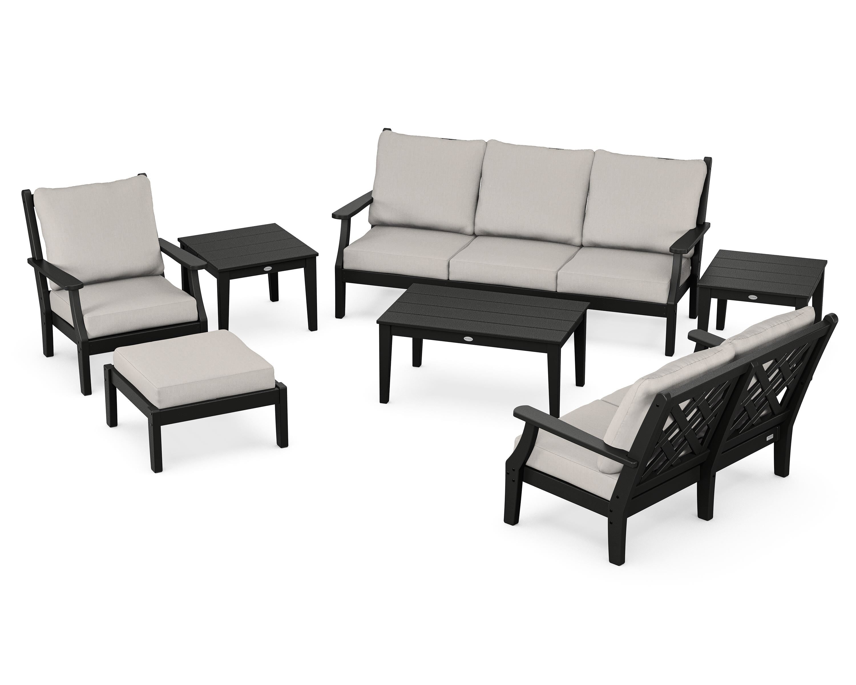 Country Living Wovendale 7-Piece Deep Seating Set in Black / Cast Ash