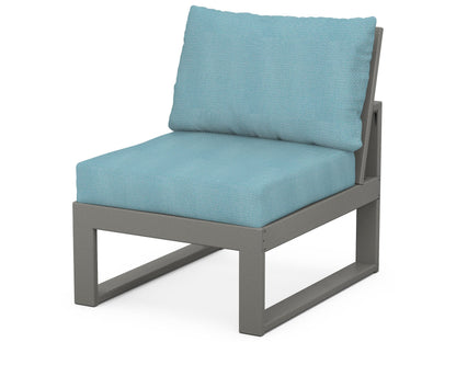 Unbranded Modular Armless Chair in Slate Grey / Lattice Sky Blue