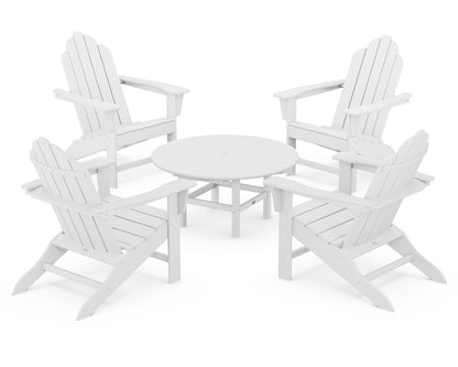 POLYWOOD® Long Island Adirondack 5-Piece Conversation Group in White