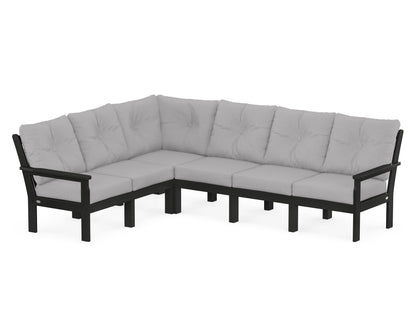 POLYWOOD® Vineyard 6-Piece Sectional in Black / Granite