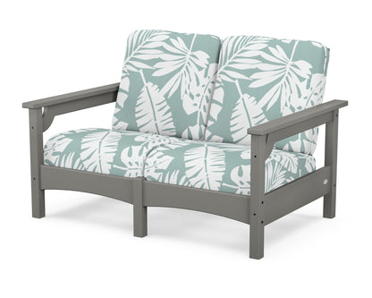 POLYWOOD® Club Loveseat in Slate Grey / Leaf Glacier Spa