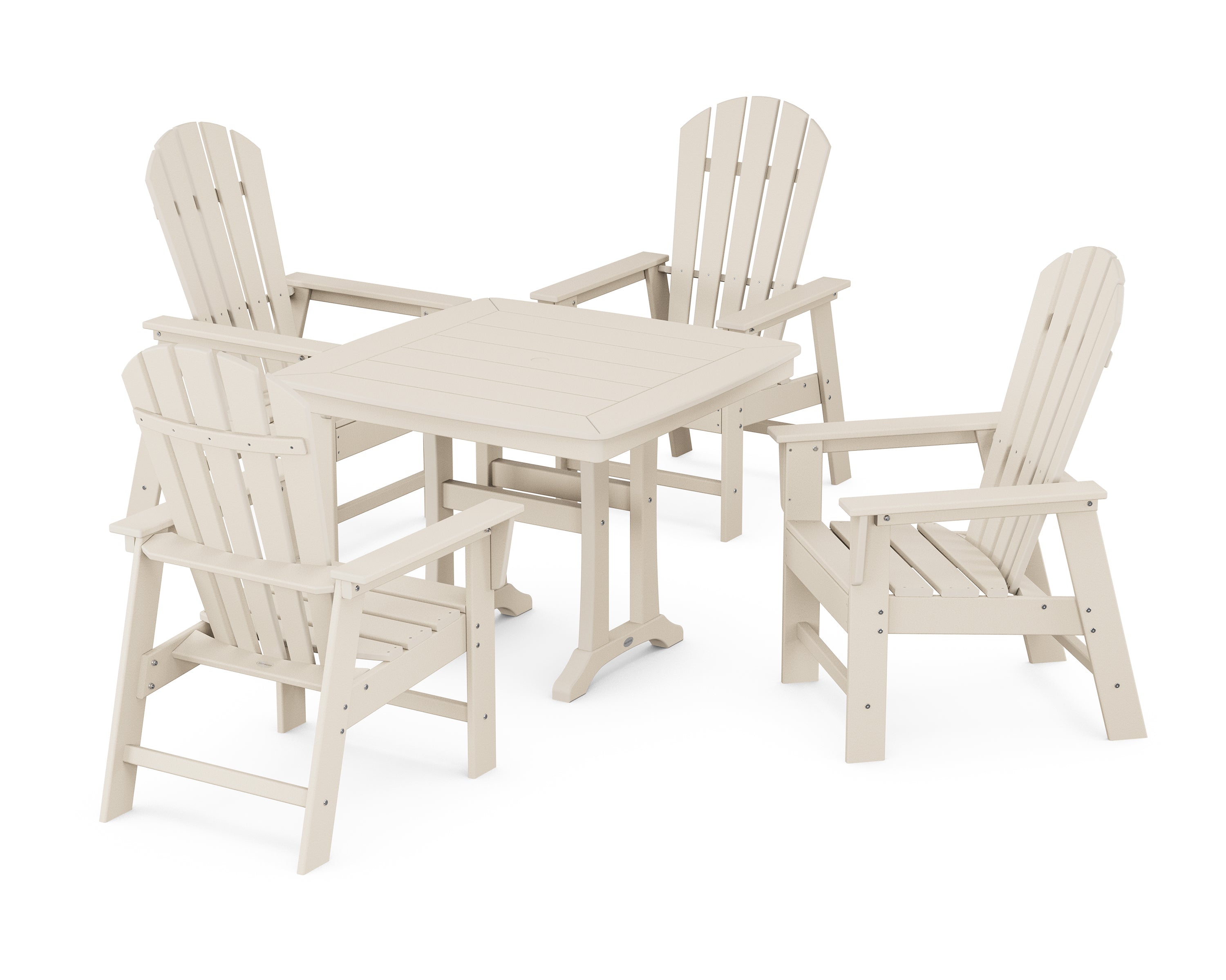 POLYWOOD® South Beach 5-Piece Dining Set with Trestle Legs in Sand
