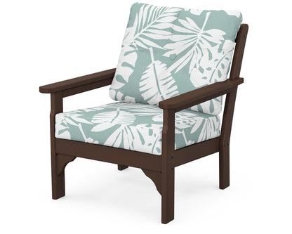 POLYWOOD® Vineyard Deep Seating Chair in Mahogany / Leaf Glacier Spa