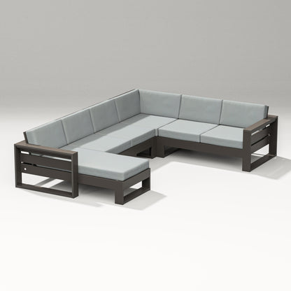 PW Designer Series Latitude Corner Sectional with Left Chaise in Vintage Coffee / Spa