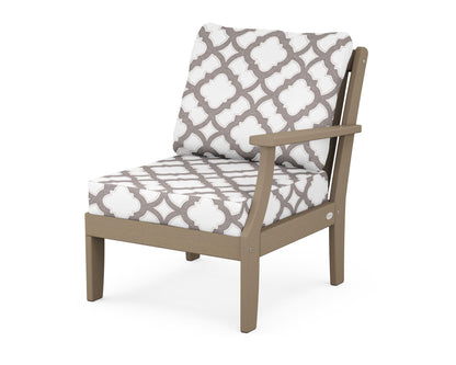 POLYWOOD® Braxton Modular Right Arm Chair in Vintage Sahara / Trellis Grey Mist
