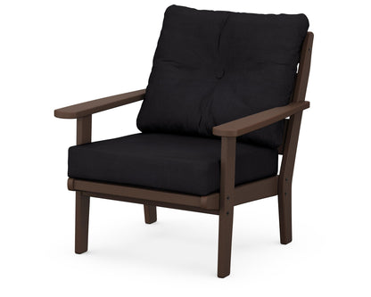 POLYWOOD® Lakeside Deep Seating Chair in Mahogany / Midnight Linen