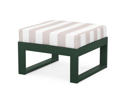 Unbranded Modular Ottoman - Modern in Green / Cabana Stripe Dune Burlap