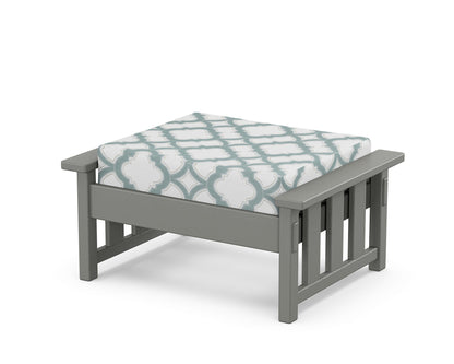 Martha Stewart by POLYWOOD® Acadia Deep Seating Ottoman in Slate Grey / Trellis Glacier Spa