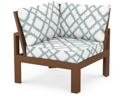 Unbranded Modular Corner Chair in Teak / Trellis Glacier Spa