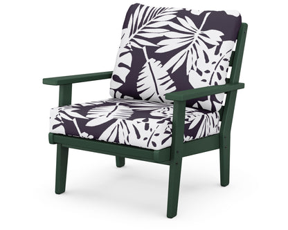 POLYWOOD® Grant Park Deep Seating Chair in Green / Leaf Navy