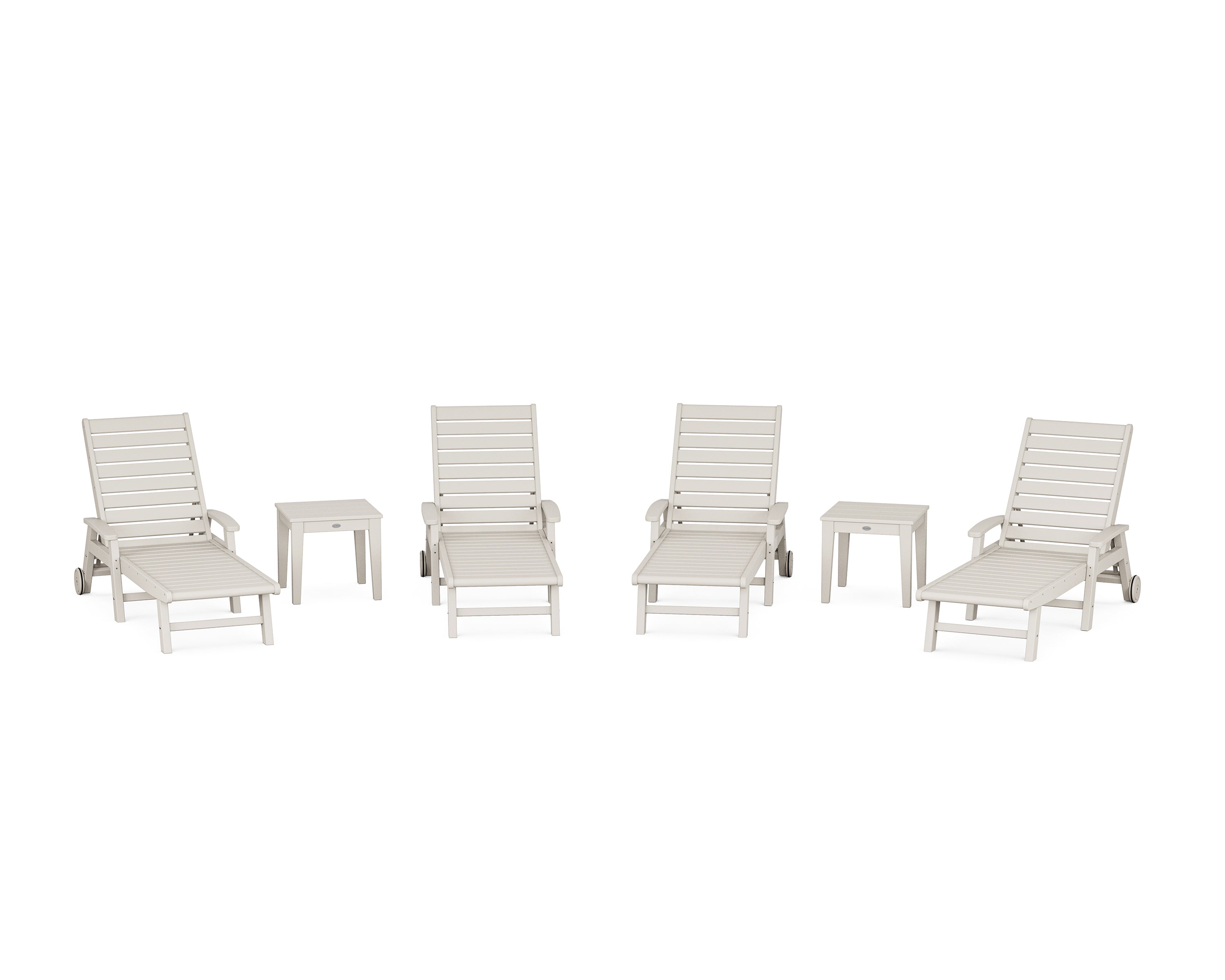 POLYWOOD® Signature Chaise 6-Piece Set with Wheels in Sand