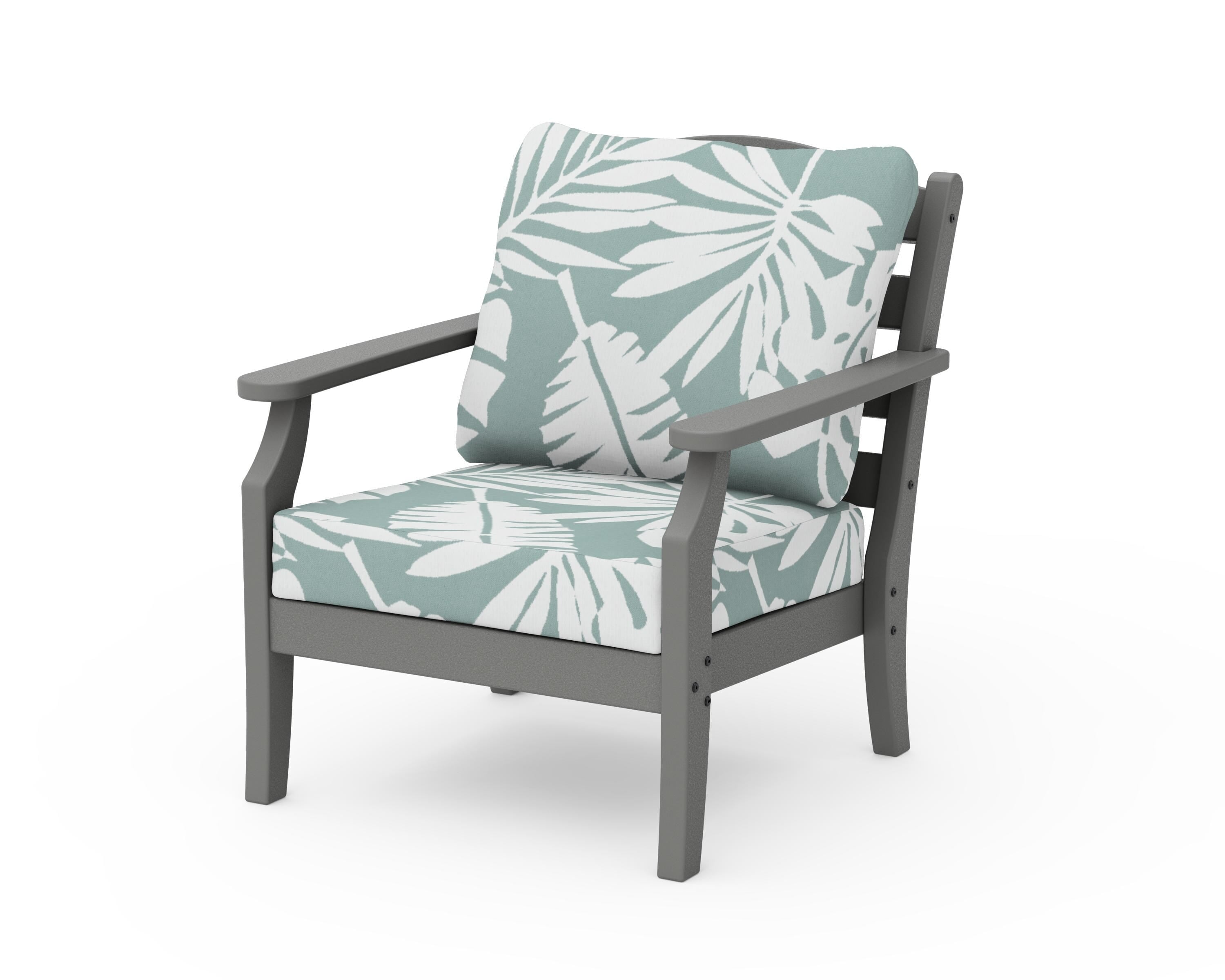 Draper James™ by  POLYWOOD® Savannah Deep Seating Chair in Slate Grey / Leaf Glacier Spa
