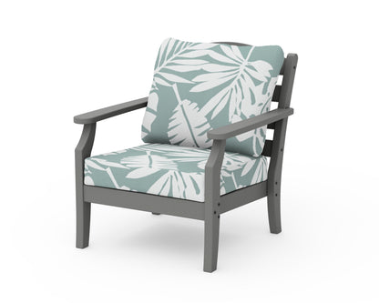 Draper James™ by  POLYWOOD® Savannah Deep Seating Chair in Slate Grey / Leaf Glacier Spa