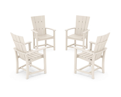 POLYWOOD® Quattro 4-Piece Upright Adirondack Conversation Set in Sand