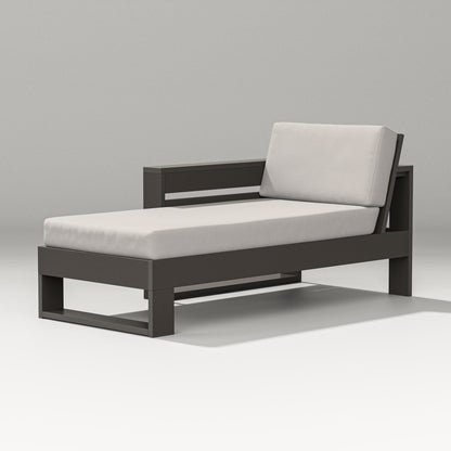 PW Designer Series Latitude Modular Left Arm Chaise in Vintage Coffee / Cast Ash