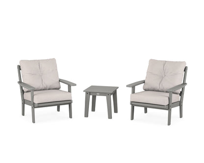 POLYWOOD® Prairie 3-Piece Deep Seating Set in Slate Grey / Dune Burlap