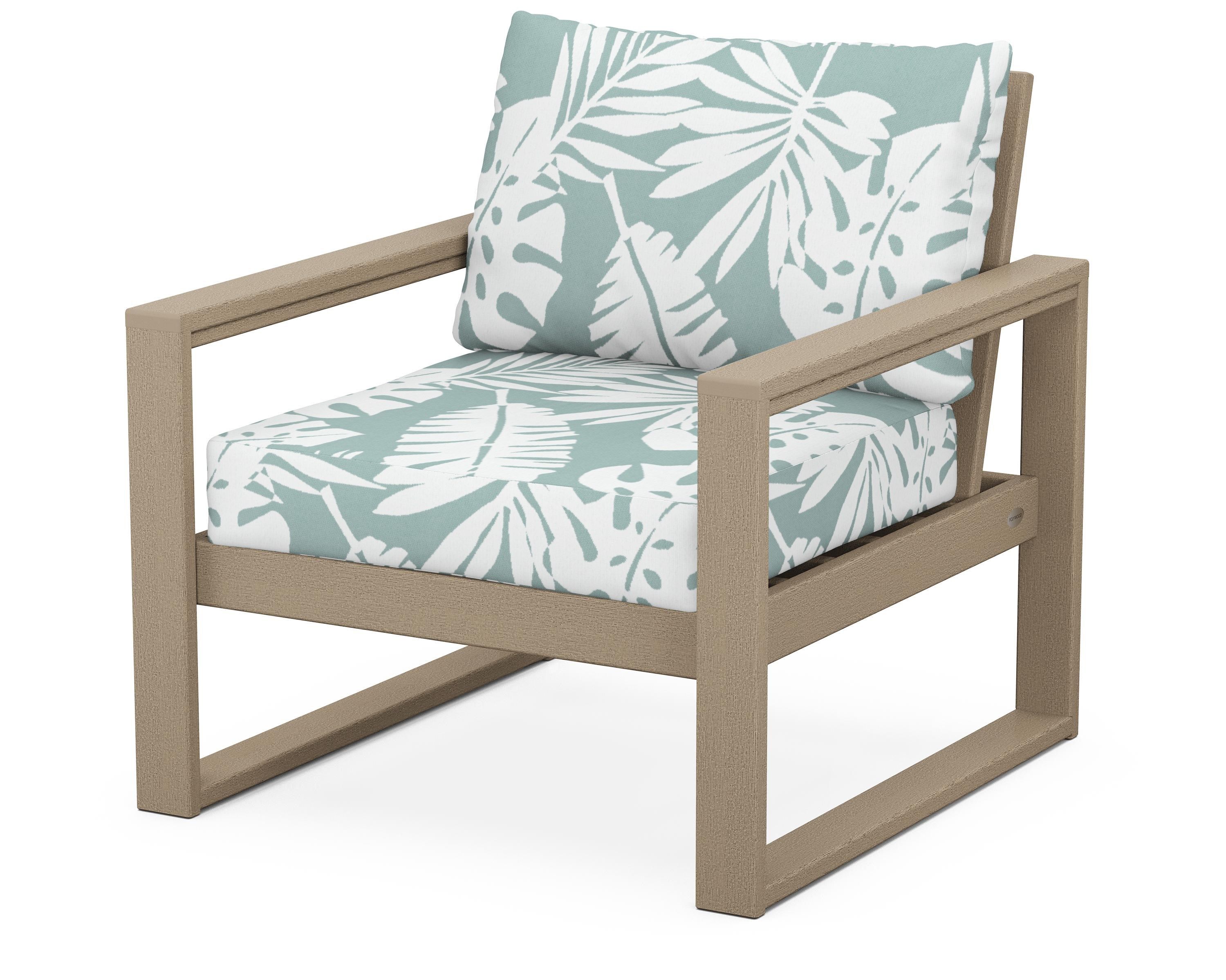 POLYWOOD® EDGE Club Chair in Vintage Sahara / Leaf Glacier Spa