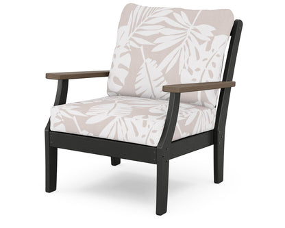 POLYWOOD® Braxton Deep Seating Chair in Black / Kona / Leaf Dune Burlap