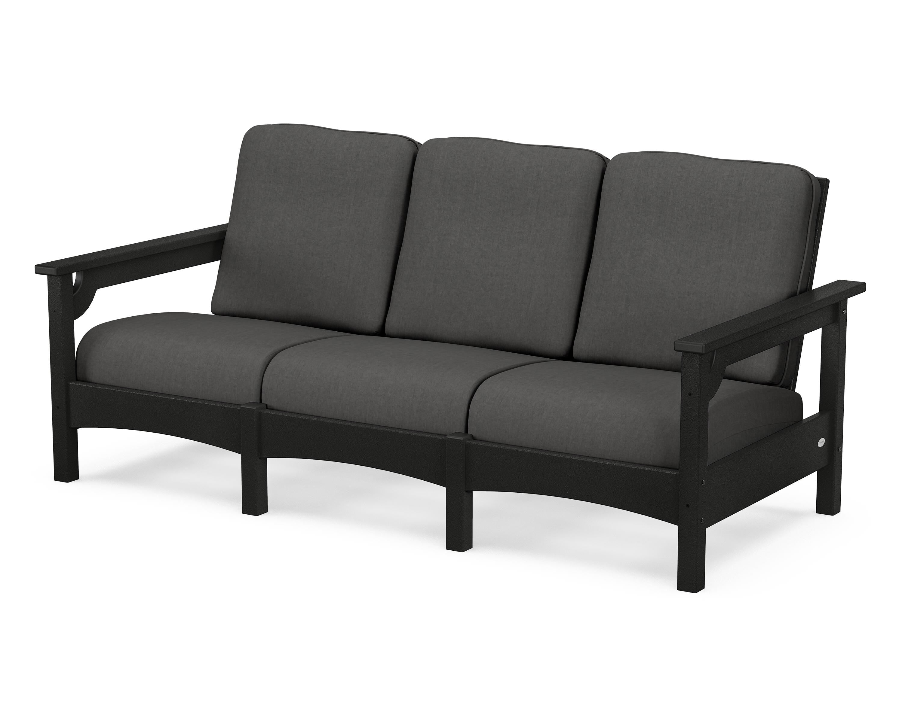 POLYWOOD® Club Sofa in Black / Spectrum Carbon