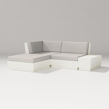 PW Designer Series Elevate Loveseat Sectional with Chaise in Vintage White / Cast Ash