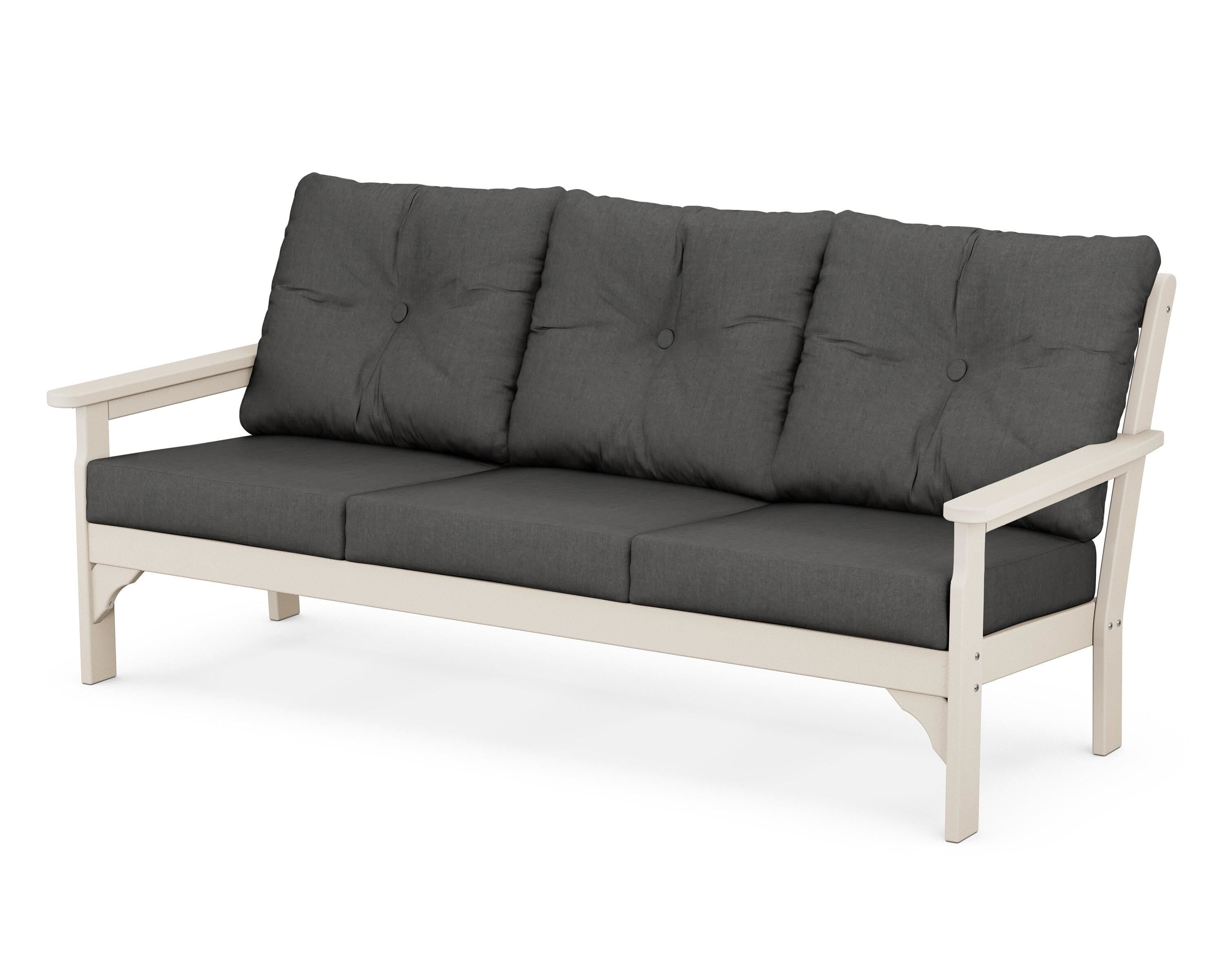 POLYWOOD® Vineyard Deep Seating Sofa in Sand / Spectrum Carbon