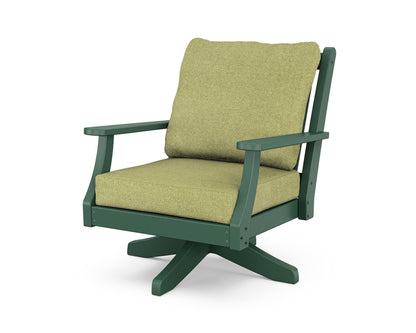 Country Living Wovendale Deep Seating Swivel Chair in Green / Chartreuse Boucle