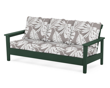 POLYWOOD® Prescott Deep Seating Sofa in Green / Leaf Grey Mist