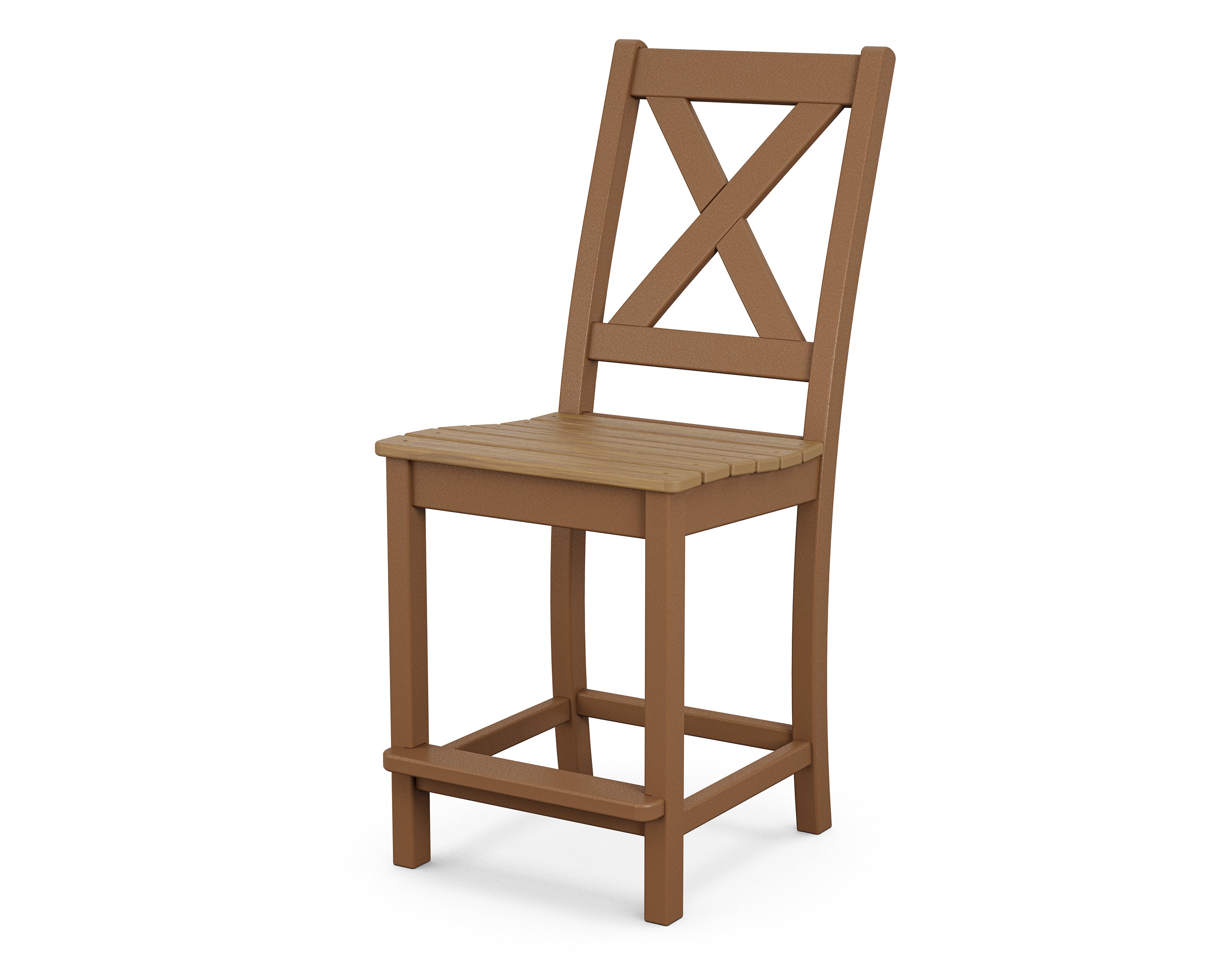 POLYWOOD® Braxton Counter Side Chair in Teak / Natural