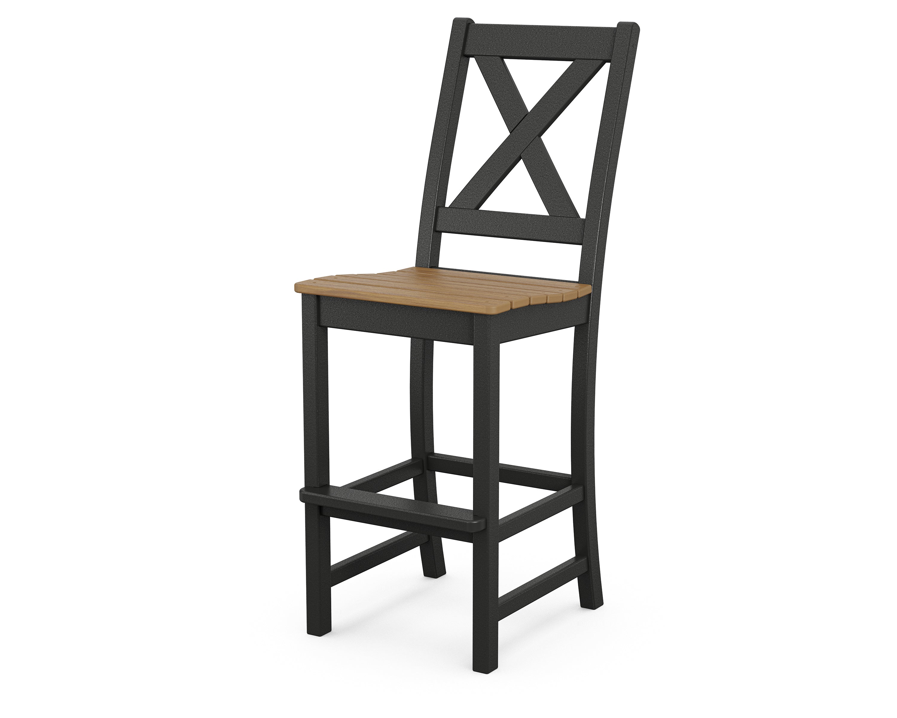 POLYWOOD® Braxton Bar Side Chair in Black / Natural