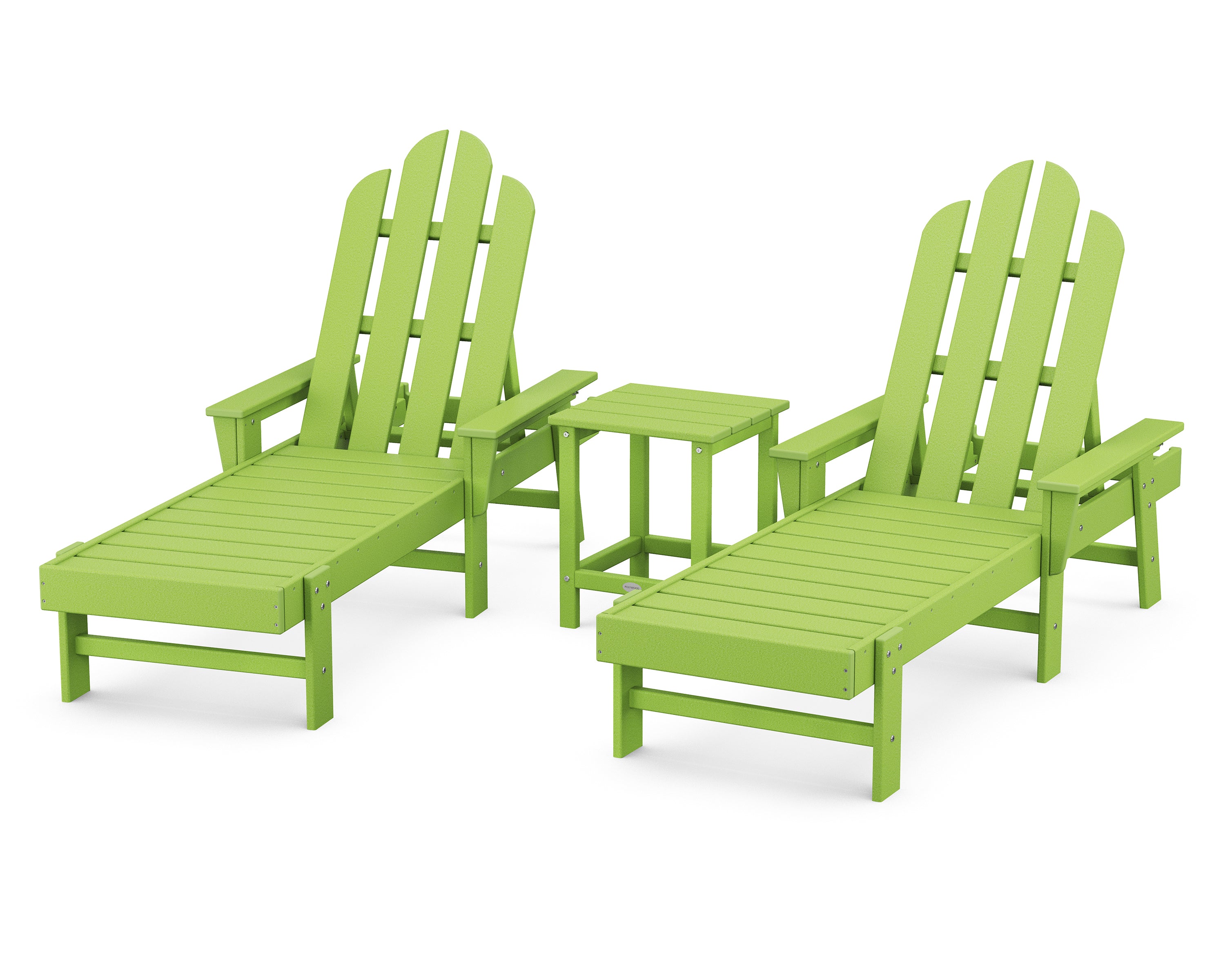 POLYWOOD® Long Island Chaise 3-Piece Set in Lime