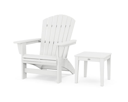 POLYWOOD® Nautical Grand Adirondack Chair with Side Table in White