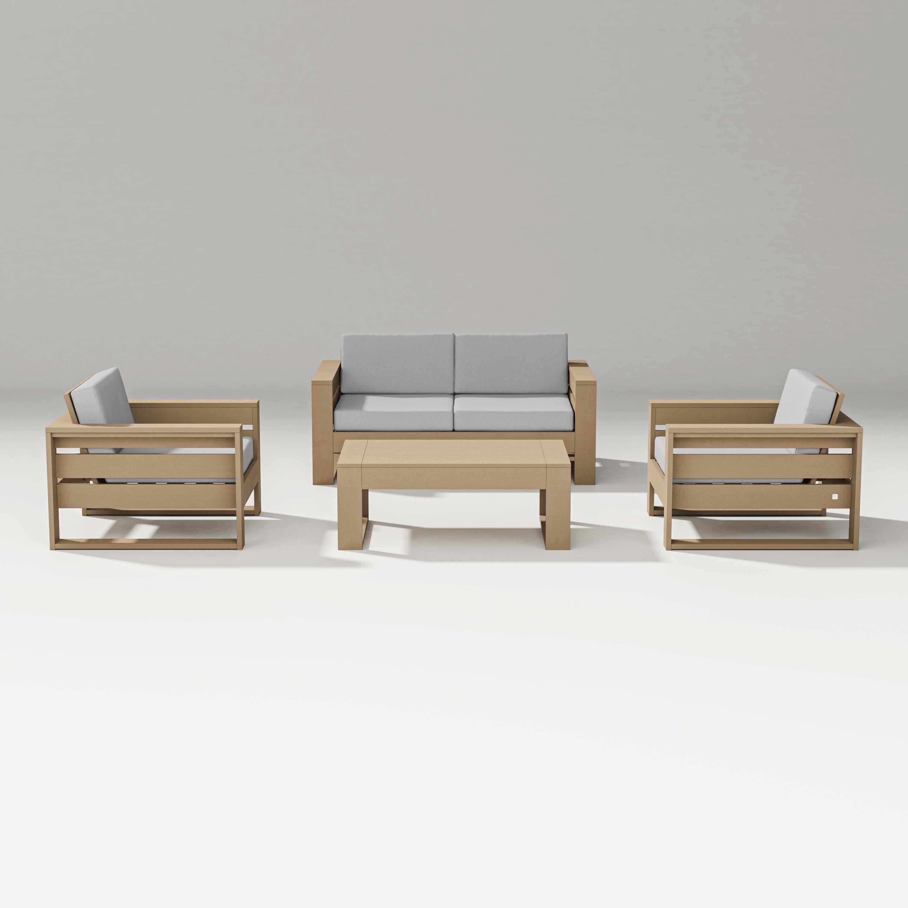 PW Designer Series Latitude 4-Piece Lounge Loveseat Set in Vintage Sahara / Granite
