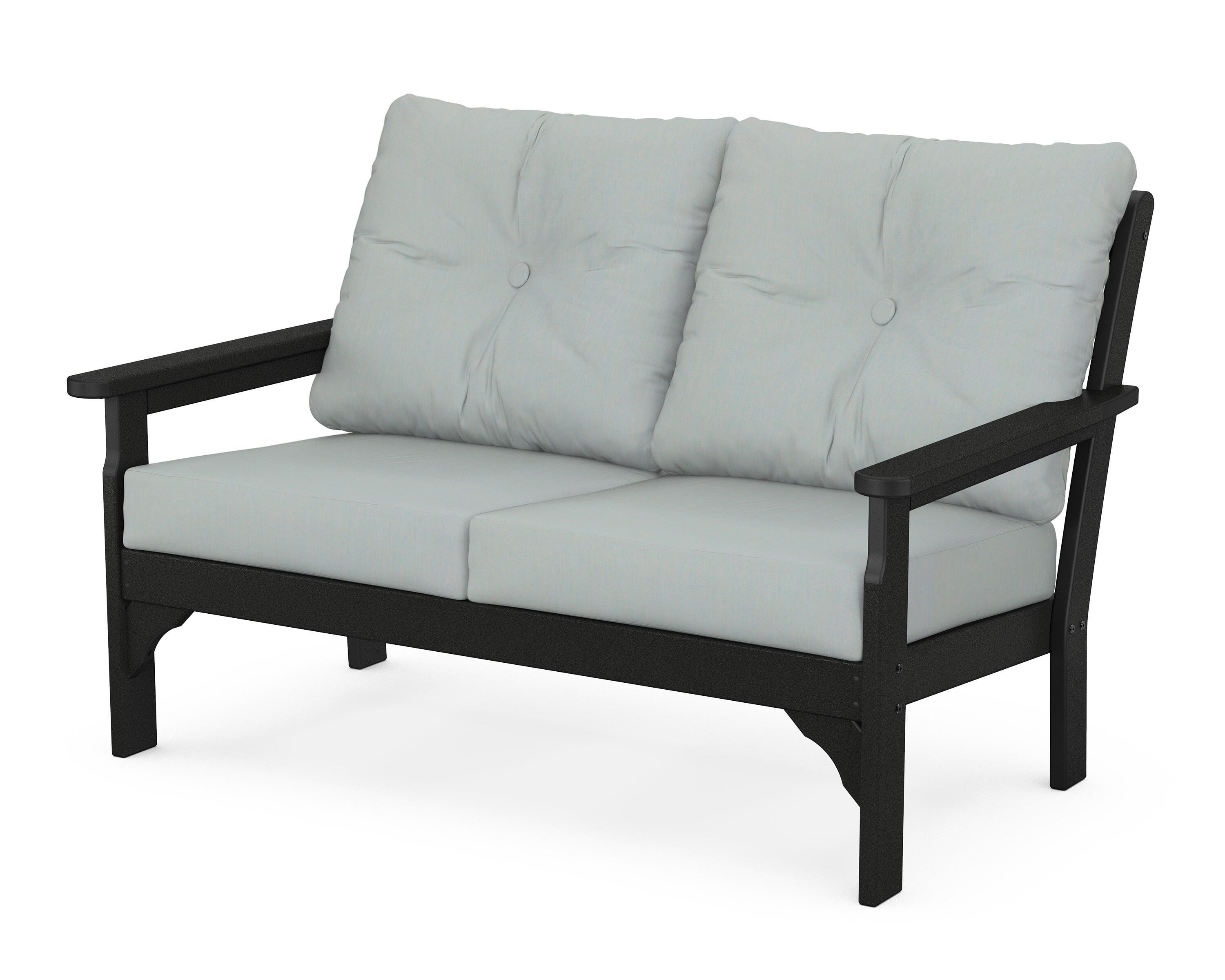 POLYWOOD® Vineyard Deep Seating Loveseat in Black / Spa