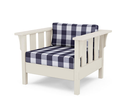 Martha Stewart by POLYWOOD® Acadia Deep Seating Chair in Sand / Buffalo Plaid Navy