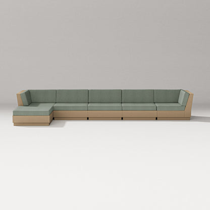 PW Designer Series Elevate 6-Piece Chaise Sectional in Vintage Sahara / Cast Sage